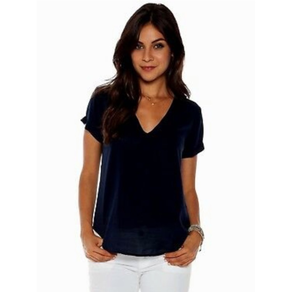 cloth & stone blue v-neck t-shirt